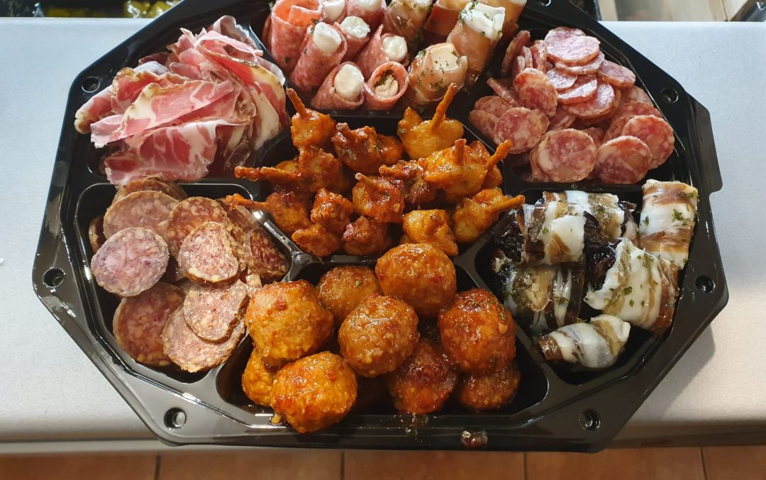 Tapasschaal 7-vaks vlees mix voor ca. 7 personen