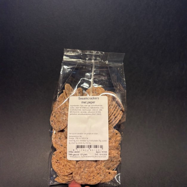 Sesamcrackers met peper glutenvrij (Crackers)
